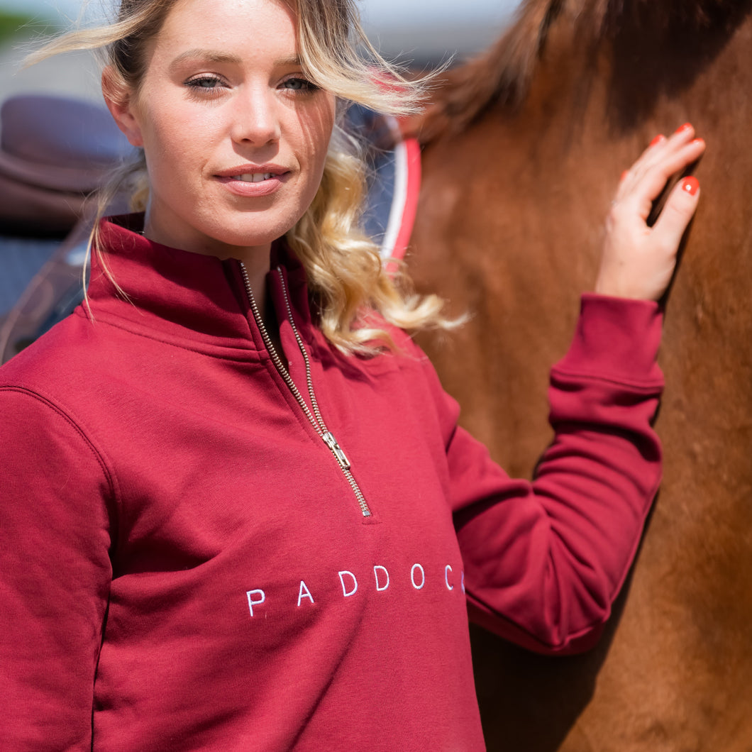 Morva 1/4 Zip Sweatshirt - Burgundy Wine