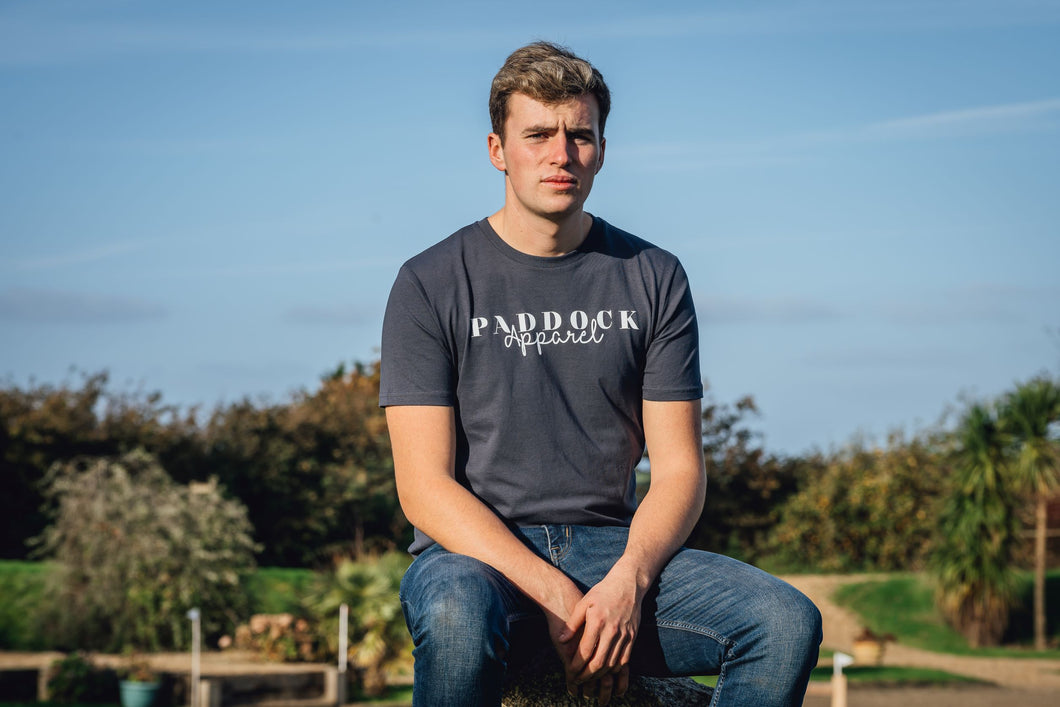 Ink grey organic cotton mens t-shirt - Paddock Apparel